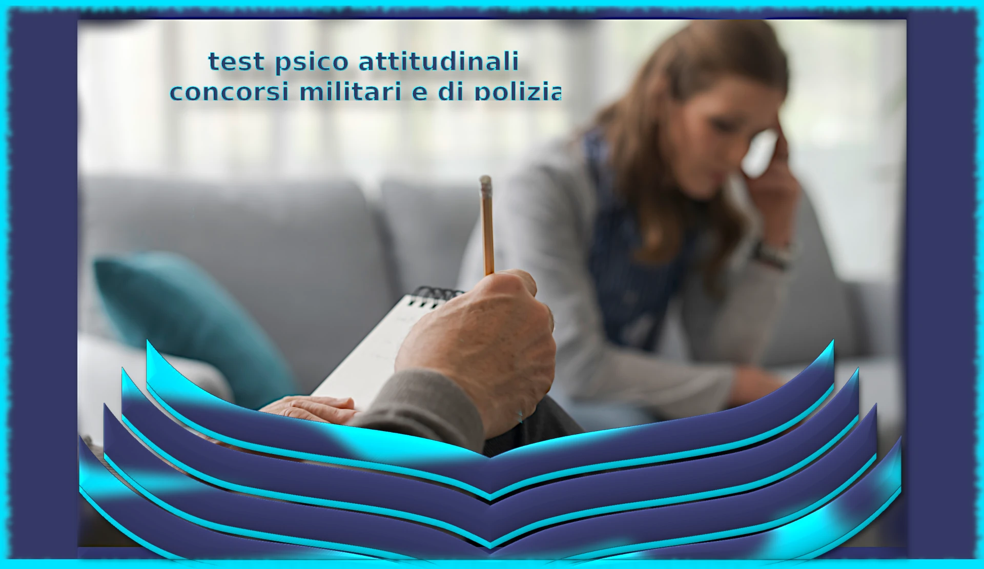 psicololo durante la somministrazione di un test ad un allievo della prova psico attitudinale concorso